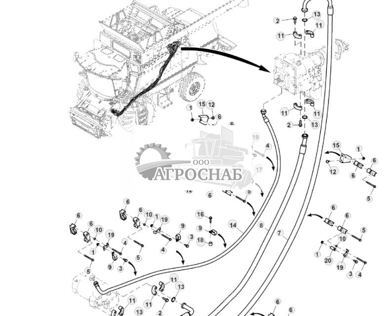 Шланги гидростатического привода, трансмиссия с кнопочным переключением передач, 2WD - ST827783 174.jpg
